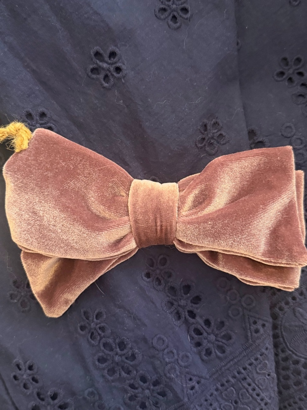 Forai Dusty Rose Mauve Velvet Hair Bow Clip NWT